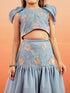 Girl's' Aqua Lehenga Set